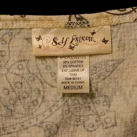 Y2K Self Esteem Medium Milk Maid Fairy Paisley Top Lace Baby Doll 90's - Picture 6 of 8